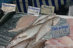 Цены на продукты на рынке в Париже, Недорогая рыба